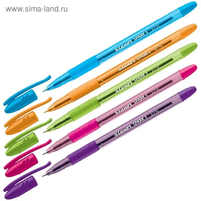 Ручка шариковая Luxor Spark ll, узел 0.7 мм, грип, корпус микс Ручка шариковая Luxor Spark ll, узел 0.7 мм, грип, корпус микс