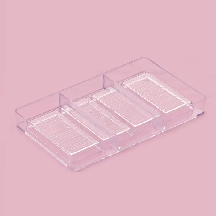 Форма для шоколада &laquo;Кора дерева&raquo;, пластик, 20&times;12&times;2.5 см, 4 ячейки 8.5&times;2.1&times;0.8 см, прозрачная