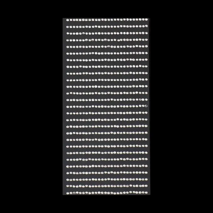 Стразы для декора, на клеевой основе, 7.5&times;15 см, d=2 мм, цвет серебристый