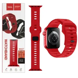 Ремешок для Apl watch 38/40/41mm WA27 stepped pattern solid color silicone strap Red HOCO
