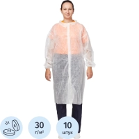 Халат на кнопках (30 гр) XL белый (10 шт/упак)