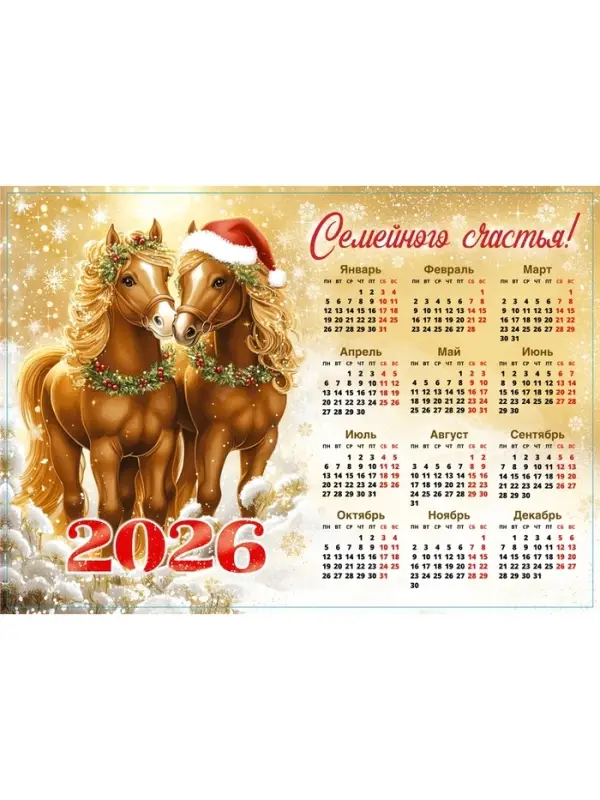 Календарь 2026 &laquo;Семейного счастья&raquo;