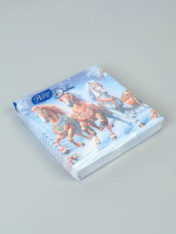 Салфетки бумажные трёхслойные «Зимняя тройка», 33х33, 20 шт