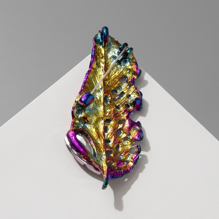 Брошь  Брошь "Лист" изящный, цветной