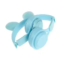 Наушники детские, беспроводные, накладные, с ушками зайца, Y08R, Bluetooth 5.1, с микрофоном, с подсветкой, 400 мАч, синий