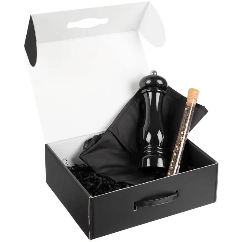 Набор Gambit с мельницей и фартуком, черный Набор Gambit с мельницей и фартуком, черный