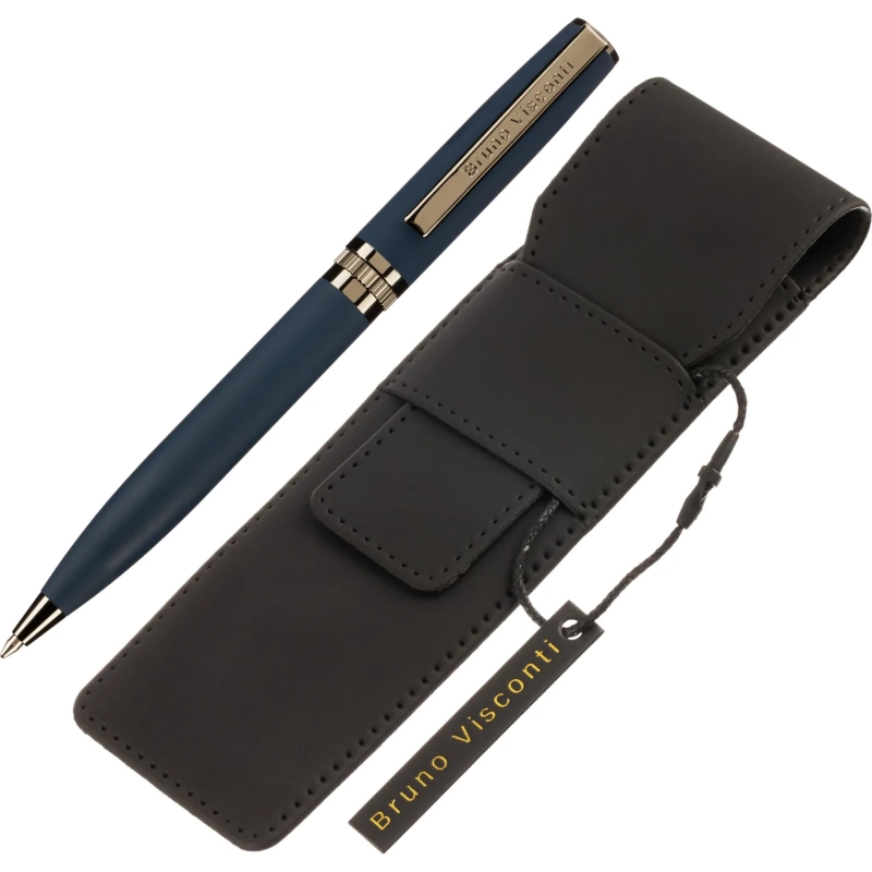 НАБОР РУЧКА BOSTON 0.7мм,син,корп.син/чехол черный, 20-0422-16