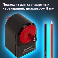 Точилка механическая BRAUBERG ULTRA, крепление к столу, корпус чёрный с красным