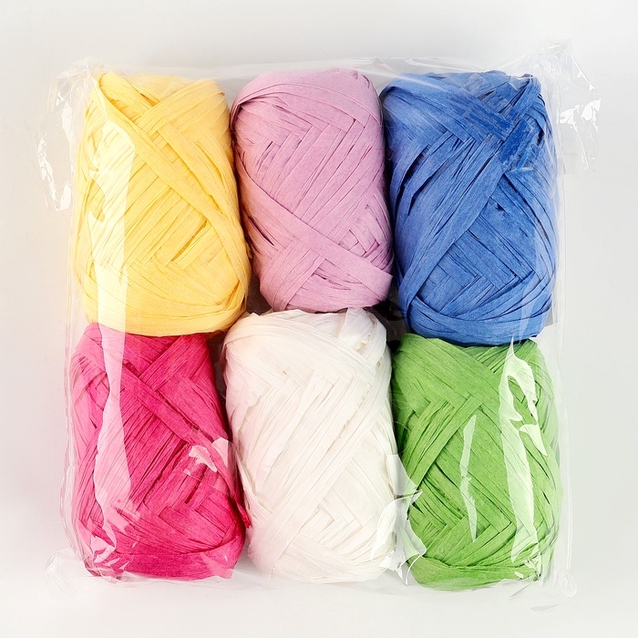 Лента декоративная рафия, набор 6 штук Лента декоративная рафия, набор 6 штук