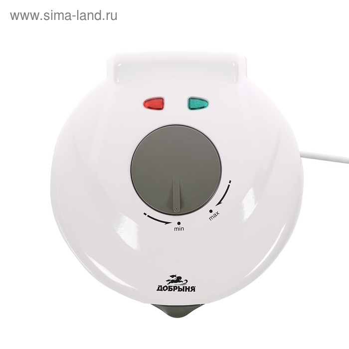 Электровафельница "Добрыня" DO-2105, 1200 Вт, тонкие вафли, антипригарное покрытие, белая