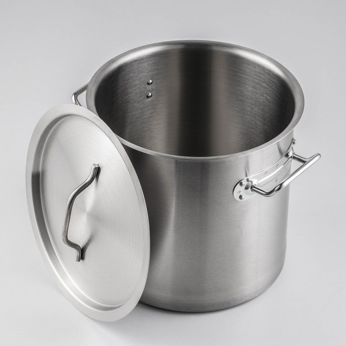 Кастрюля из нержавеющей стали Hanna Knövell HoReCa, 12 л, толщина 0,8 мм, 201 сталь, металлическая крышка Кастрюля из нержавеющей стали Hanna Knövell HoReCa, 12 л, толщина 0,8 мм, 201 сталь, металлическая крышка