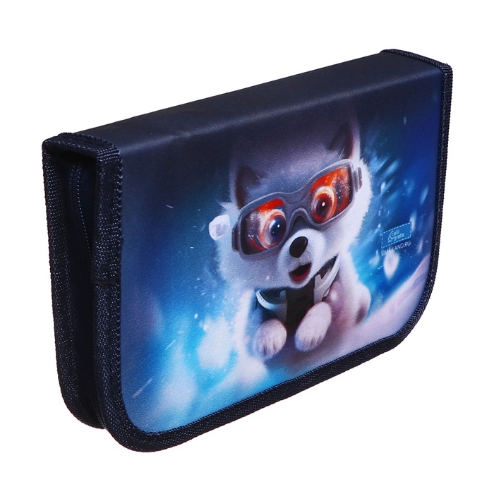 Пенал 1 секция, 130 х 210 х 40 мм, 2 откидные планки, тканевый, Calligrata TOP, Content Пенал 1 секция, 130 х 210 х 40 мм, 2 откидные планки, тканевый, Calligrata TOP, Content "Супер песик"