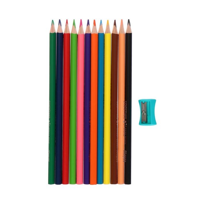 Карандаши трёхгранные 12 цветов, Maped Color Peps, с точилкой Карандаши трёхгранные 12 цветов, Maped Color Peps, с точилкой