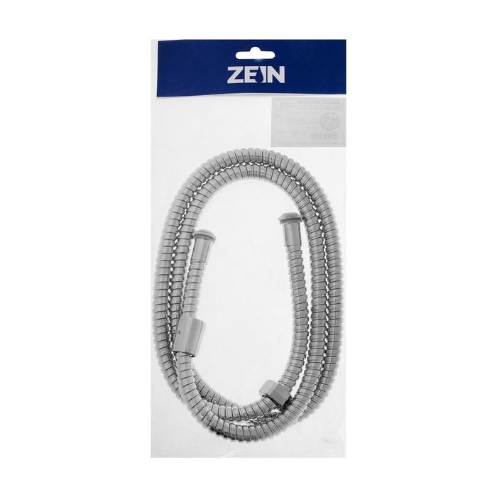 Душевой шланг ZEIN Z16PS, 150 см, гайки металл 1/2 Душевой шланг ZEIN Z16PS, 150 см, гайки металл 1/2", запрессовочная втулка пластик, хром