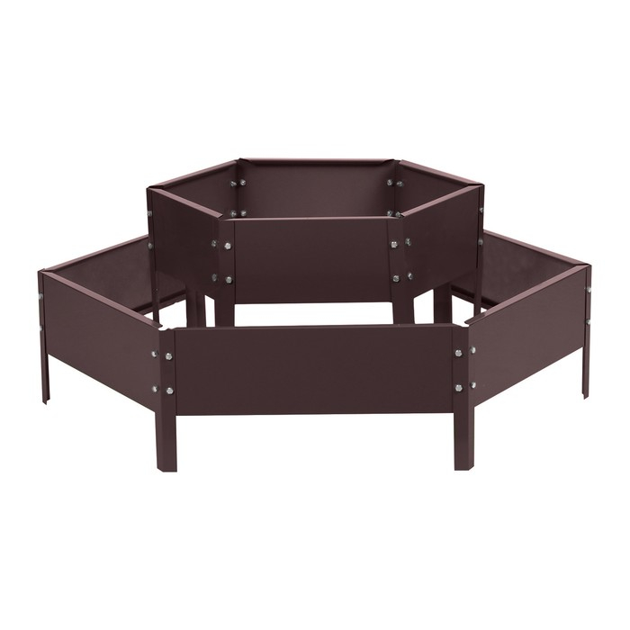 Клумба оцинкованная, 2 яруса, d = 60-100 см, h = 30 см, коричневая, Greengo Клумба оцинкованная, 2 яруса, d = 60-100 см, h = 30 см, коричневая, Greengo