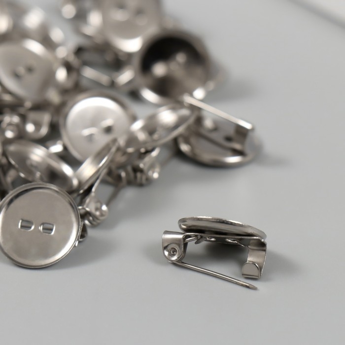 Основа для творчества металл Основа для творчества металл "Значок с булавкой" набор 30 шт 1х1х0,6 см