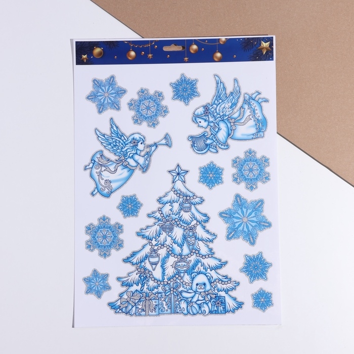 Набор наклеек Набор наклеек "Новогодние" елка, 29 х 41 см