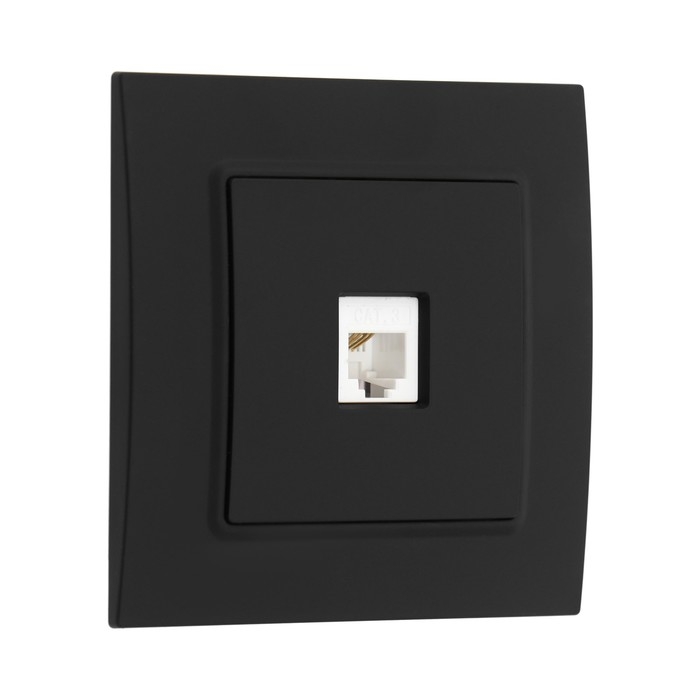 Розетка телефонная одноместная TOT Elegant, скрытая, черная Розетка телефонная одноместная TOT Elegant, скрытая, черная