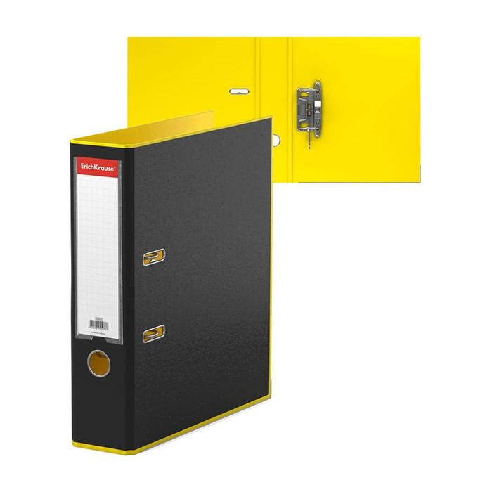 Папка–регистратор А4, 70 мм, ErichKrause Папка–регистратор А4, 70 мм, ErichKrause "Accent", с арочным механизмом, жёлтая