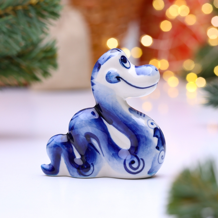 Новый год. Сувенир символ года Новый год. Сувенир символ года "Змея Эден", гжель