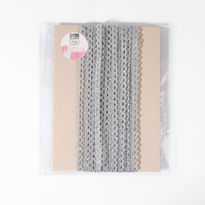 Тесьма декоративная, металлизированная, 10 ± 1 м, 8 мм, цвет серебряный Тесьма декоративная, металлизированная, 10 ± 1 м, 8 мм, цвет серебряный