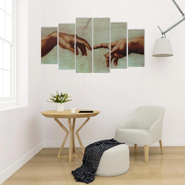 Картина модульная на подрамнике  Картина модульная на подрамнике "Сотворение Адама" 2-25*57,5;2-25*74,5;2-25*84,5, 150*84см