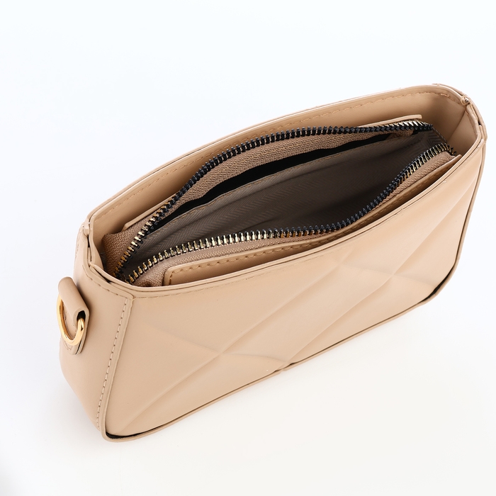 Сумка кросс-боди на молнии, цвет бежевый Сумка кросс-боди на молнии, цвет бежевый