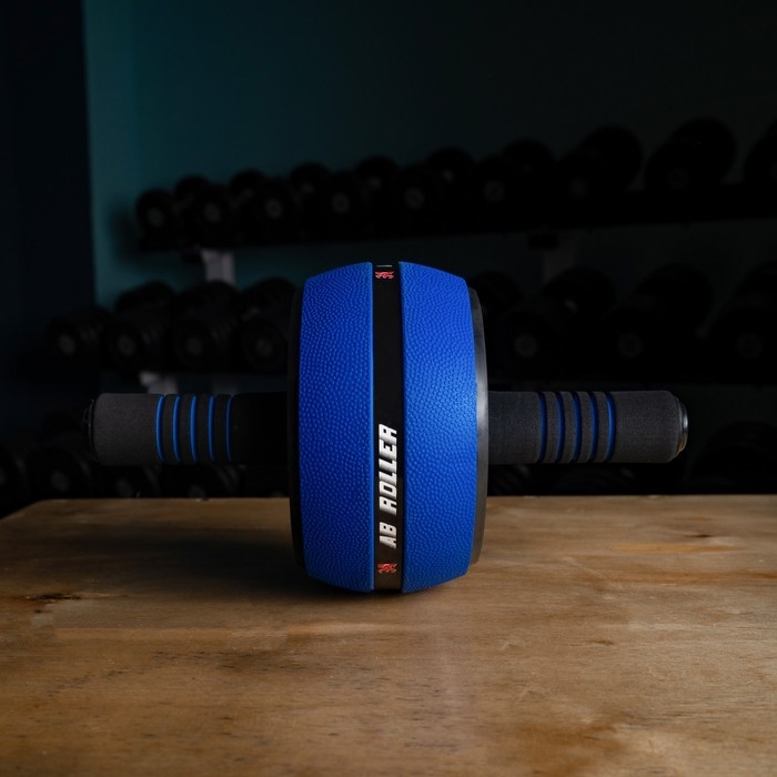 Ролик для пресса ONLYTOP, 28х16х16 см, с ковриком, цвет синий Ролик для пресса ONLYTOP, 28х16х16 см, с ковриком, цвет синий