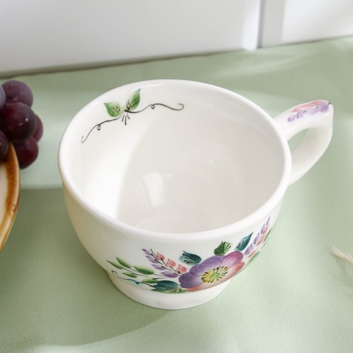 Чайная пара «Шиповник», 0,29 л, 15×8,4 см, 1 сорт, Гурова В.П. Чайная пара «Шиповник», 0,29 л, 15×8,4 см, 1 сорт, Гурова В.П.