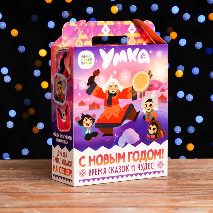 Новый год. Коробка подарочная складная  Новый год. Коробка подарочная складная "Умка" 17 х 7 х 25 см.