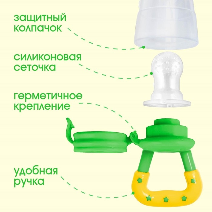 Ниблер для прикорма «ТРЕНД. Леопард» в наборе с силиконовыми сеточками 2шт
