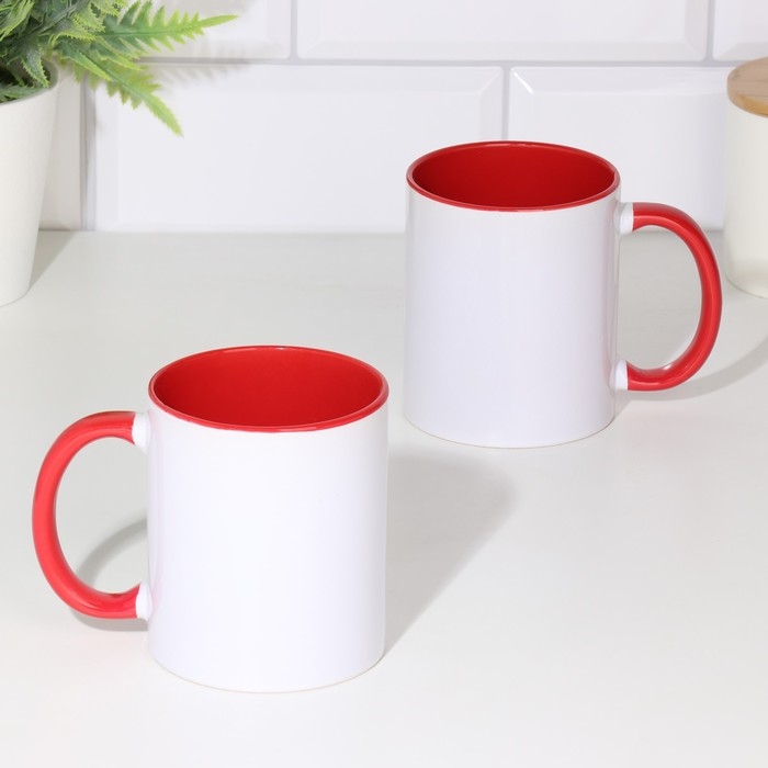 Кружка под сублимацию и нанесение керамика белая, внутри красная стандарт 320мл Кружка под сублимацию и нанесение керамика белая, внутри красная стандарт 320мл