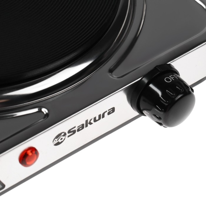 Плитка электрическая Sakura ПЭ-09Н, 1500 Вт, 1 конфорка,  серебристая Плитка электрическая Sakura ПЭ-09Н, 1500 Вт, 1 конфорка,  серебристая