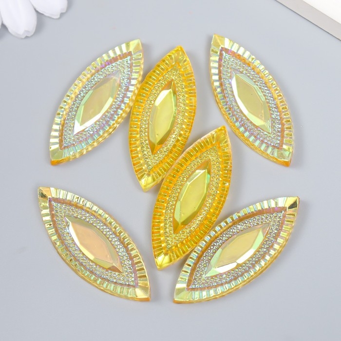 Декор для творчества пластик клеевой Декор для творчества пластик клеевой "Глаз" голография оранж набор 6 шт 1,8х4,5 см