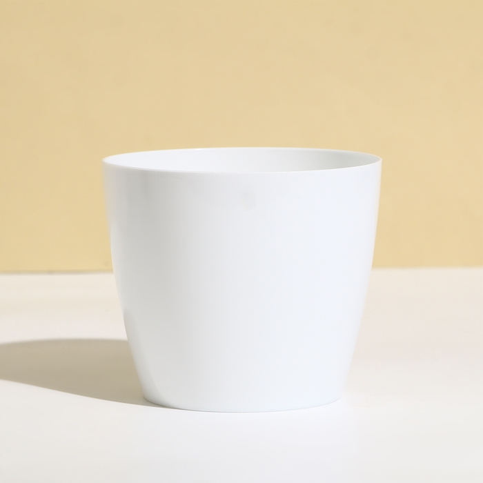Горшок для цветов, d = 12,5 см, 1 л, пластик, белый Горшок для цветов, d = 12,5 см, 1 л, пластик, белый