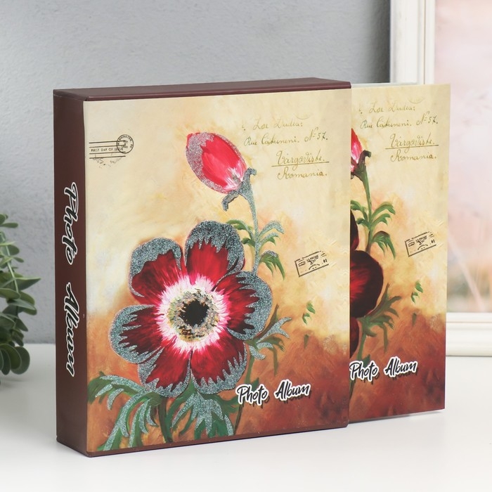 Фотоальбом на 80 фото 10х15 см Фотоальбом на 80 фото 10х15 см "Цветы" МИКС 23х19х5,5 см