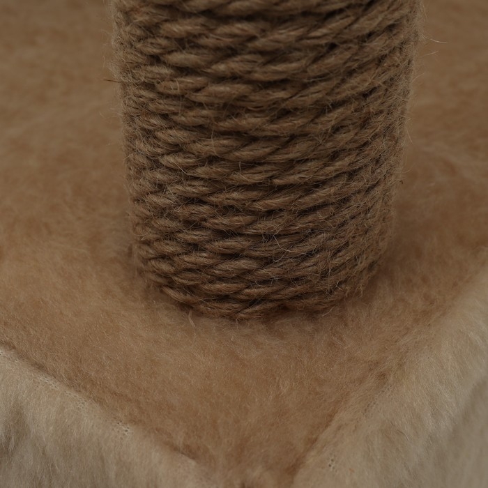 Комплекс для кошек с когтеточкой, с домиком и 2 полками, 37 х 37 х 120 см, бежевый Комплекс для кошек с когтеточкой, с домиком и 2 полками, 37 х 37 х 120 см, бежевый