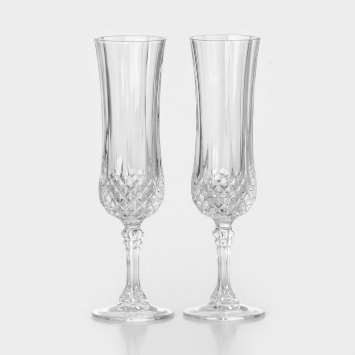 Набор фужеров для шампанского Longchamp, 140 мл, хрустальное стекло, 2 шт Набор фужеров для шампанского Longchamp, 140 мл, хрустальное стекло, 2 шт