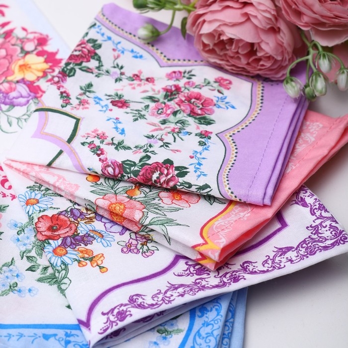 Платок носовой женский 28х28см, 6шт, рис 21218-2, МИКС, ситец 100г/м, хл100% Платок носовой женский 28х28см, 6шт, рис 21218-2, МИКС, ситец 100г/м, хл100%