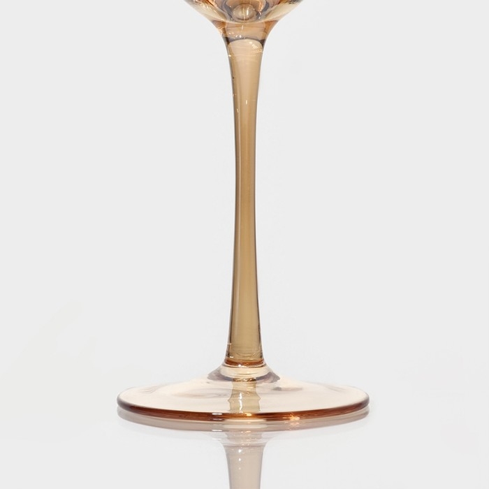 Набор бокалов для вина стеклянный Magistro «Иллюзия», 550 мл, 10×24 см, 2 шт, цвет бронзовый Набор бокалов для вина стеклянный Magistro «Иллюзия», 550 мл, 10×24 см, 2 шт, цвет бронзовый