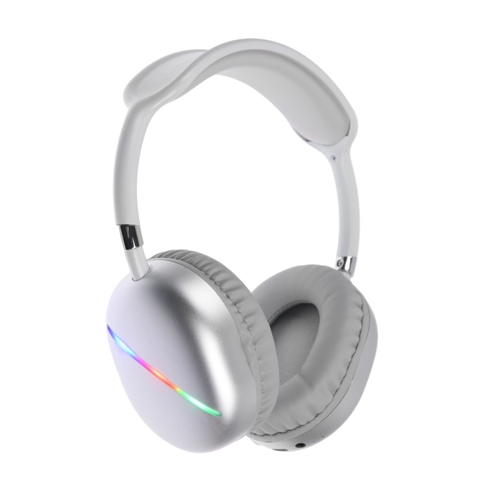 Наушники AKZ MAX10, беспроводные, полноразмерные,  микрофон, подсветка, белые Наушники AKZ MAX10, беспроводные, полноразмерные,  микрофон, подсветка, белые