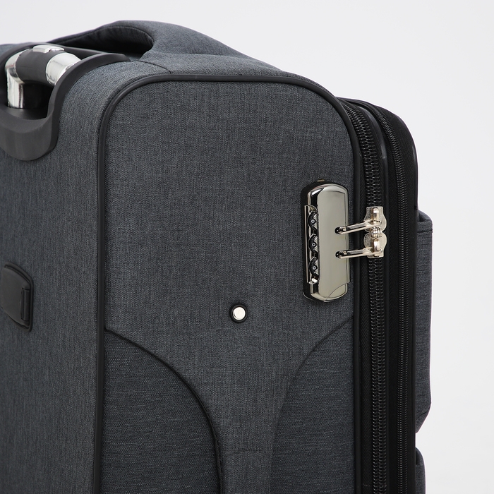 Чемодан средний 52 л (M), отдел на молнии, кодовый замок, с расширением, цвет серый Чемодан средний 52 л (M), отдел на молнии, кодовый замок, с расширением, цвет серый