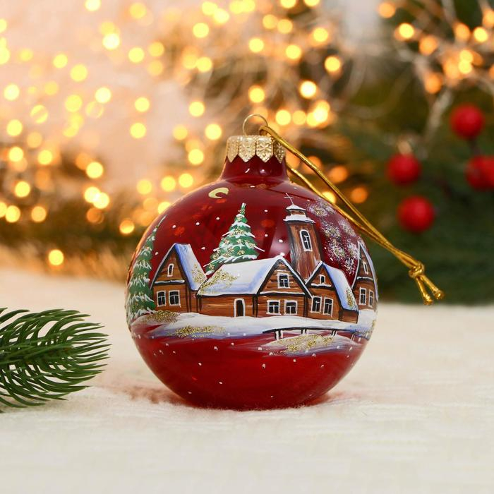Ёлочный шар d-8 см Ёлочный шар d-8 см "Зимушка" ручная роспись