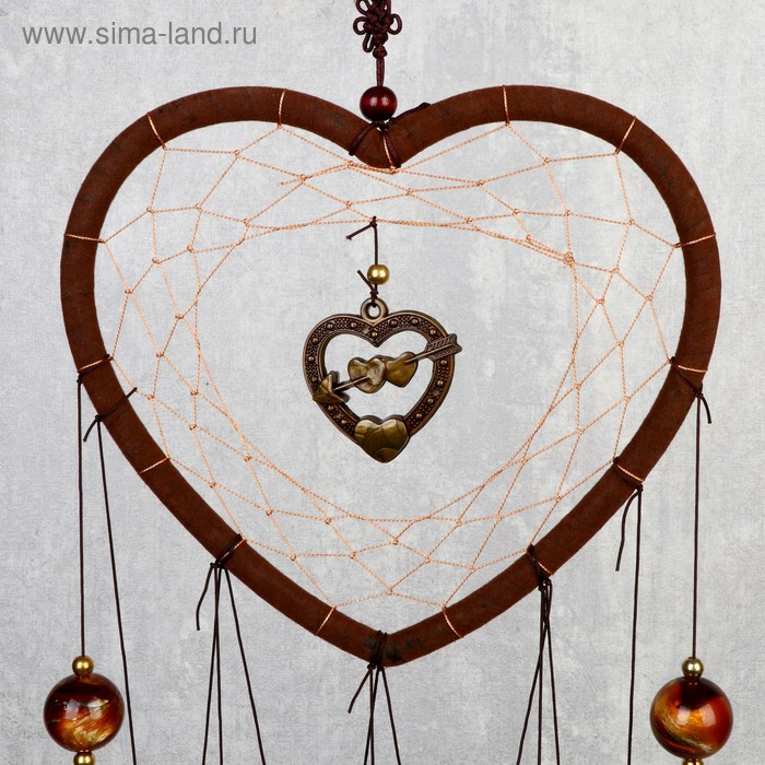 Музыка ветра металл Музыка ветра металл "Сердце с сердечками" 4 трубки 5 колокольчиков d=17 см длина 65 см