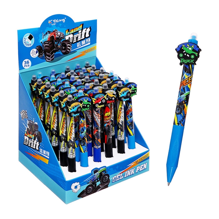 Ручка гелевая СТИРАЕМЫЕ ЧЕРНИЛА, стержень синий, 0.5 мм, автомат, корпус Машина МИКС Ручка гелевая СТИРАЕМЫЕ ЧЕРНИЛА, стержень синий, 0.5 мм, автомат, корпус Машина МИКС