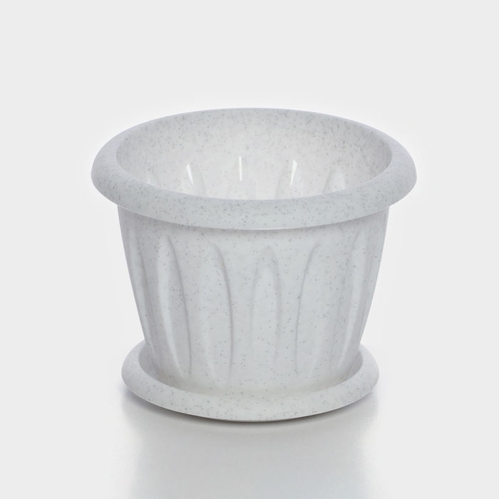 Горшок с поддоном «Фелиция», 400 мл, цвет мраморный Горшок с поддоном «Фелиция», 400 мл, цвет мраморный