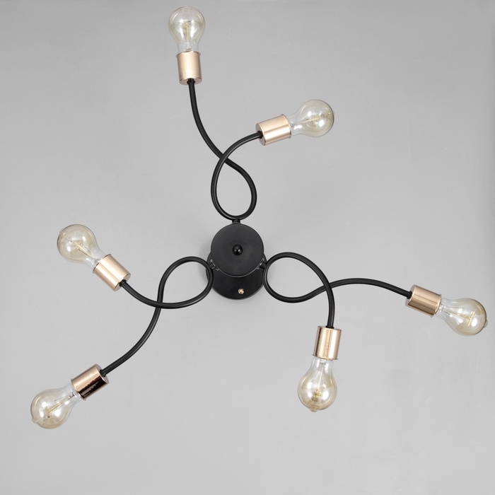 Люстра Люстра "Рипли" 6хЕ27 40Вт черно-золотой 55х55х40 см