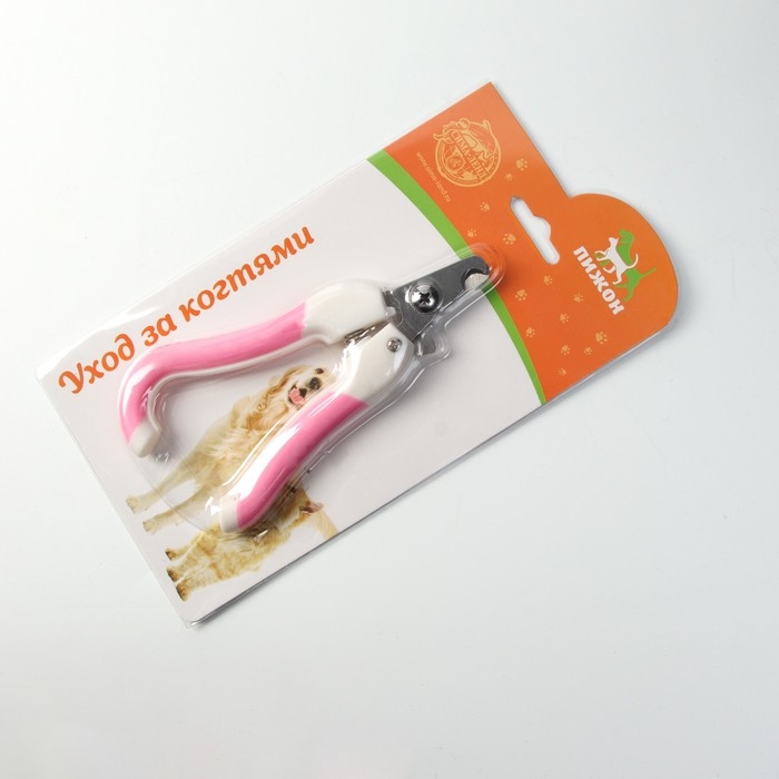 Когтерез боковой средний эргономичный, отверстие 11 мм, розовый с белым Когтерез боковой средний эргономичный, отверстие 11 мм, розовый с белым