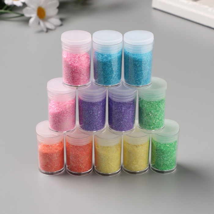 Декор для творчества в банке Декор для творчества в банке "Стружка неоновая" набор 12 шт 13,4х8,8х3 см