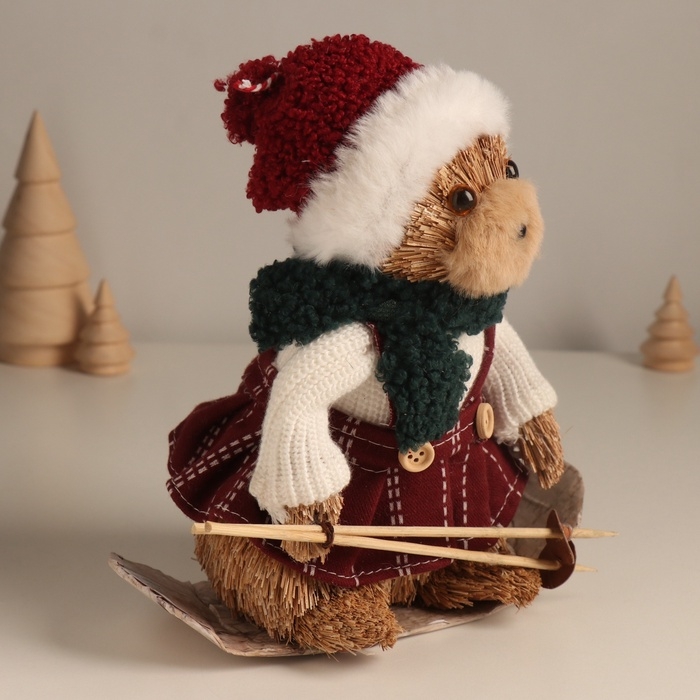 Декор Декор "Мишка в зимнем сарафане на лыжах" 20х19х11,5 см